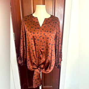 Chicos front tie, peasant blouse